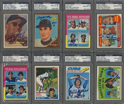 1957-1983 Topps Signed Rookie Cards Collection (8 Different) - All PSA/DNA Assessed